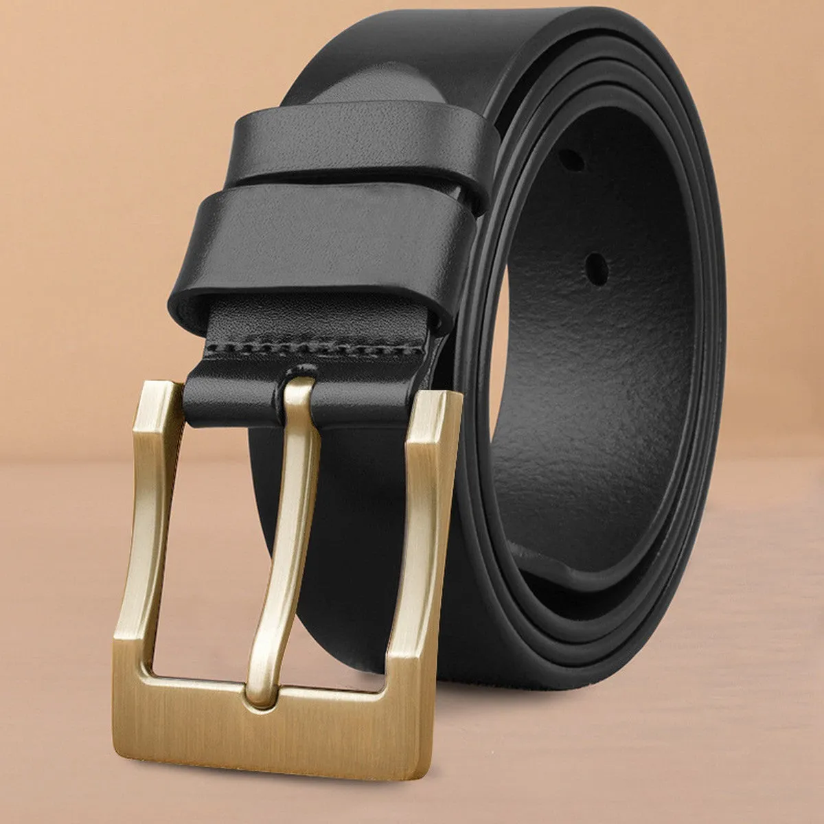 Retro casual leather belt