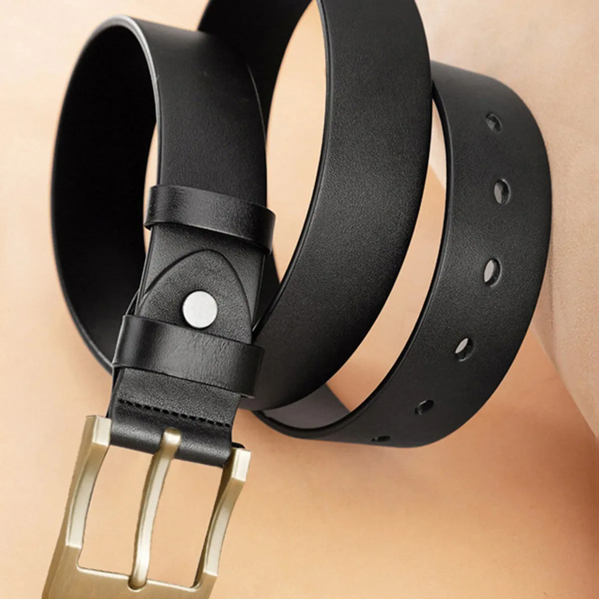Retro casual leather belt