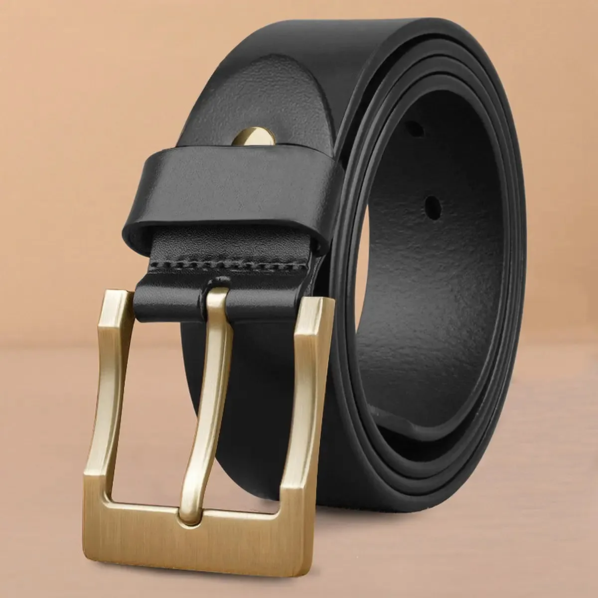 Retro casual leather belt