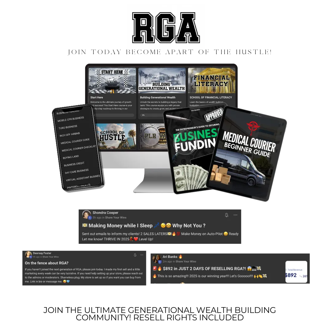 RGA Rich Generation Academy Course  MRR Resell Rights Community Support Digital Marketing