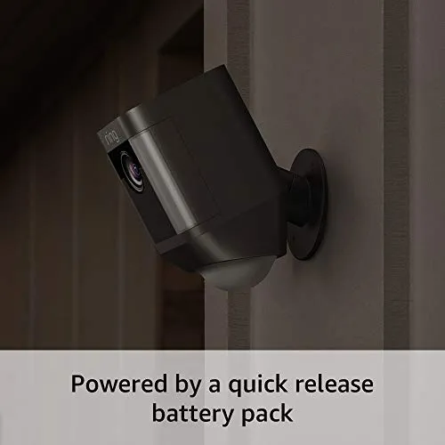 Ring Spotlight Cam Battery HD Security Camera with Built Two-Way Talk and a Siren Alarm, Black, Works with Alexa - 3-Pack