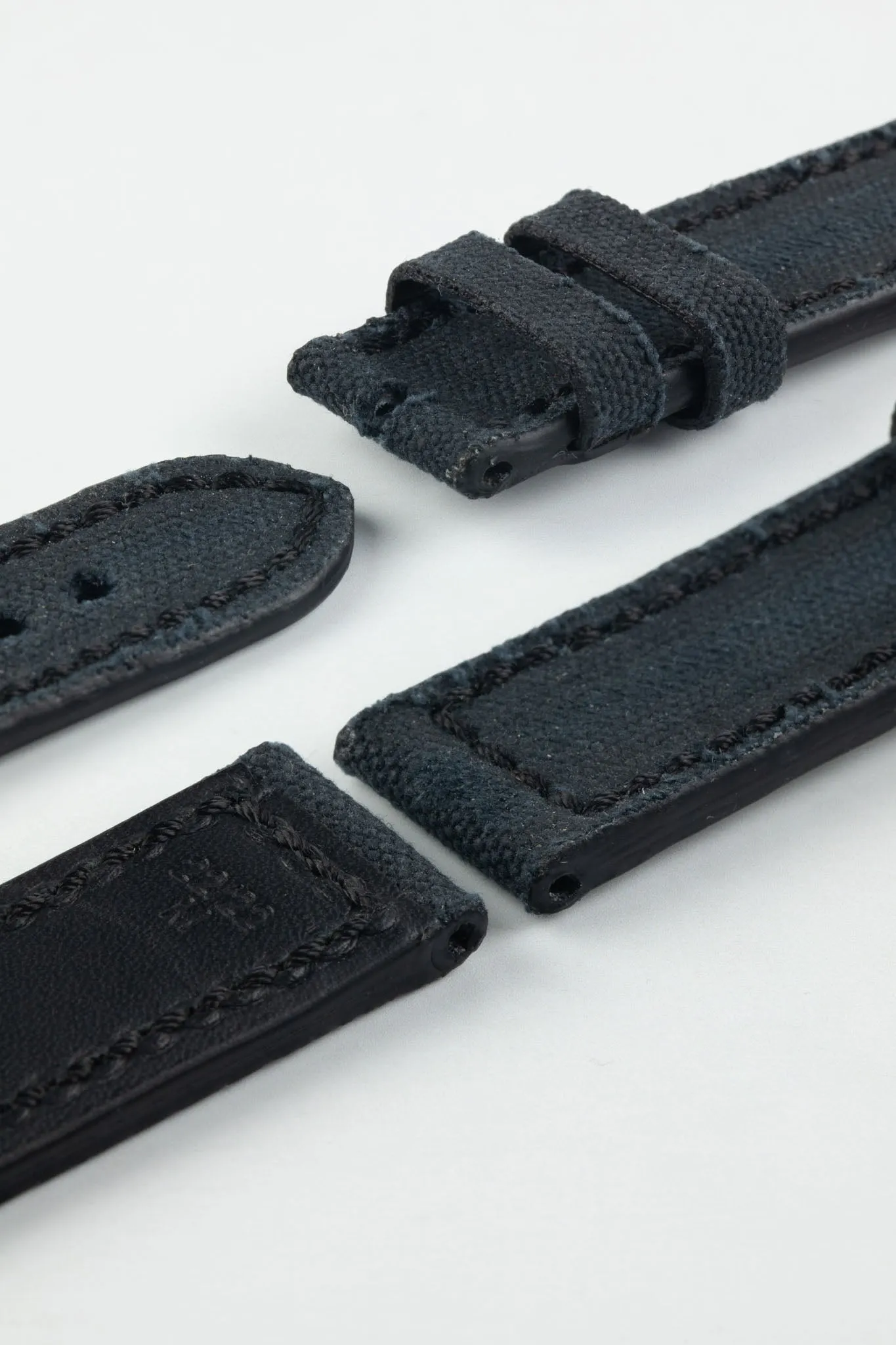 RIOS1931 MARYLAND Genuine Vintage Canvas Watch Strap in BLACK