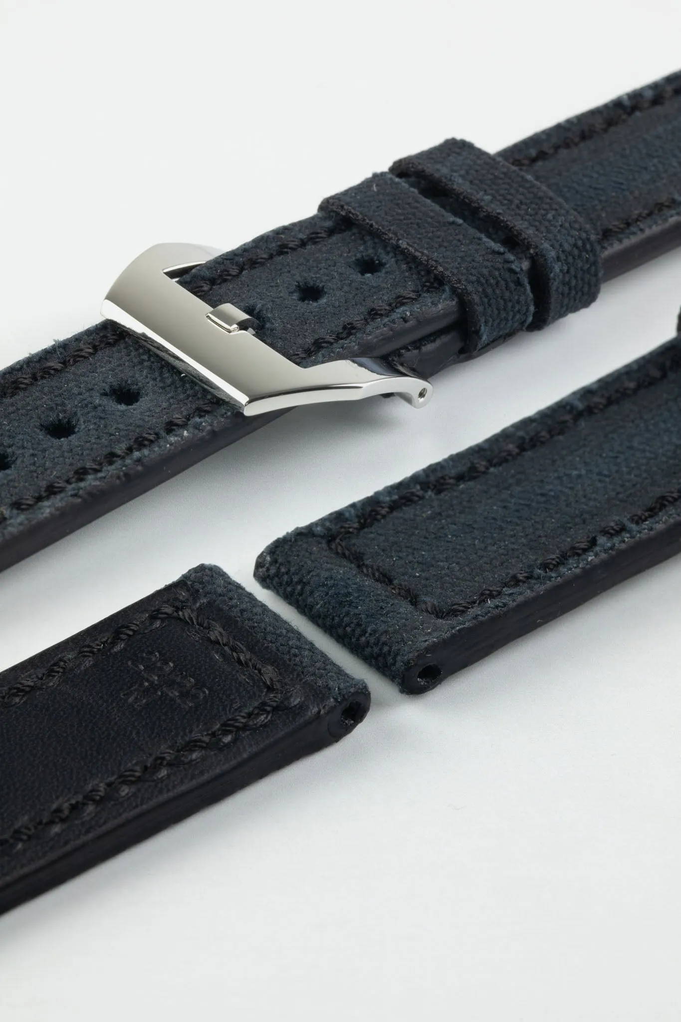 RIOS1931 MARYLAND Genuine Vintage Canvas Watch Strap in BLACK