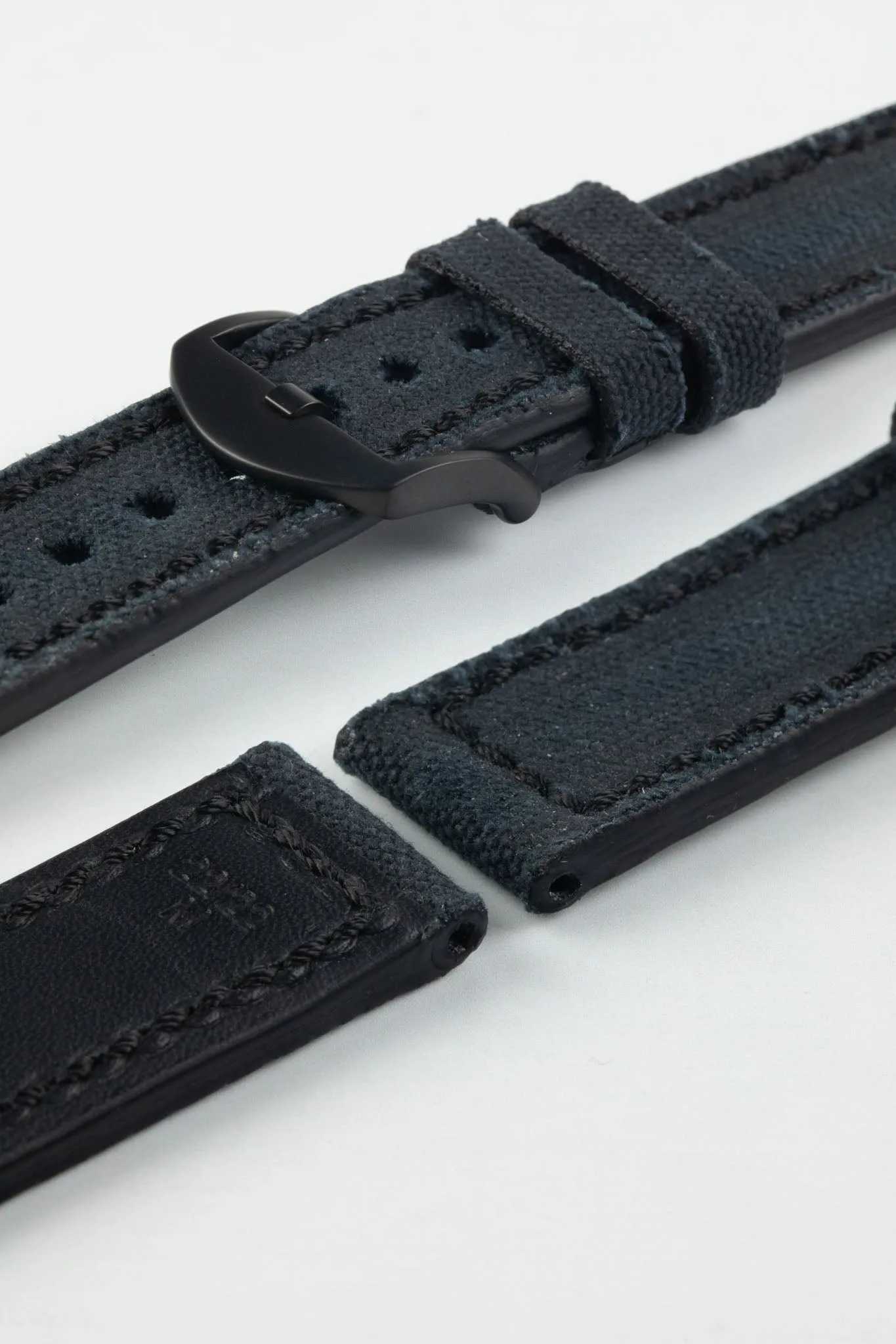 RIOS1931 MARYLAND Genuine Vintage Canvas Watch Strap in BLACK