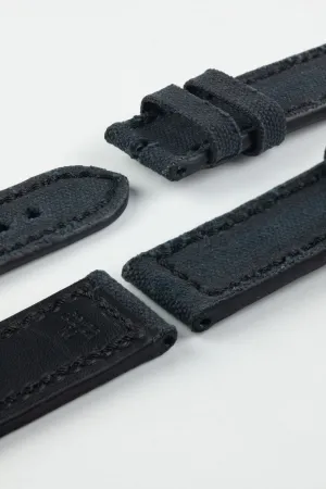 RIOS1931 MARYLAND Genuine Vintage Canvas Watch Strap in BLACK