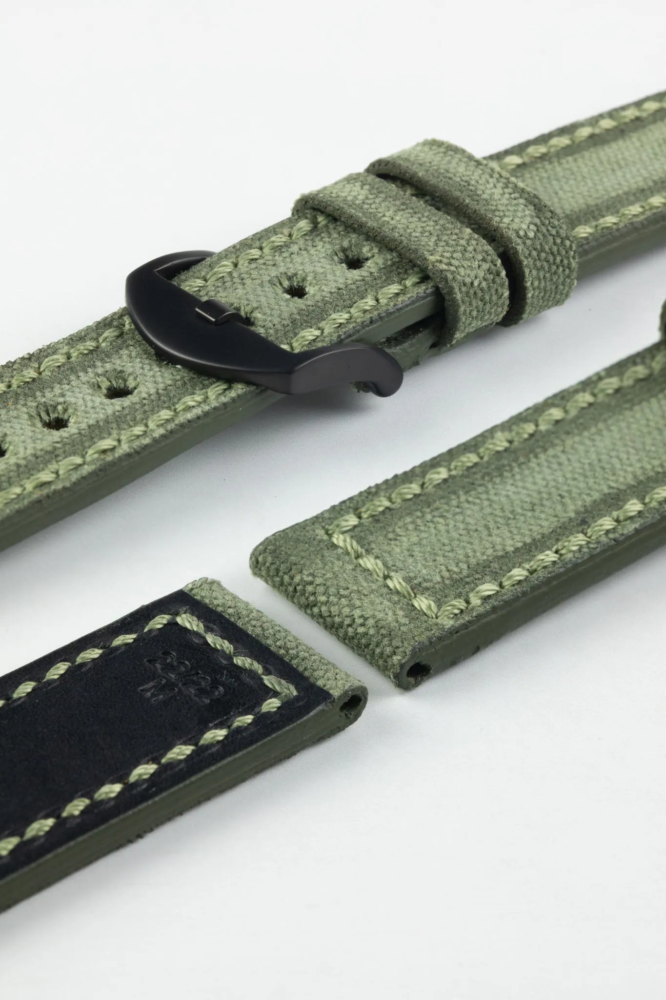 RIOS1931 MARYLAND Genuine Vintage Canvas Watch Strap in OLIVE DRAB