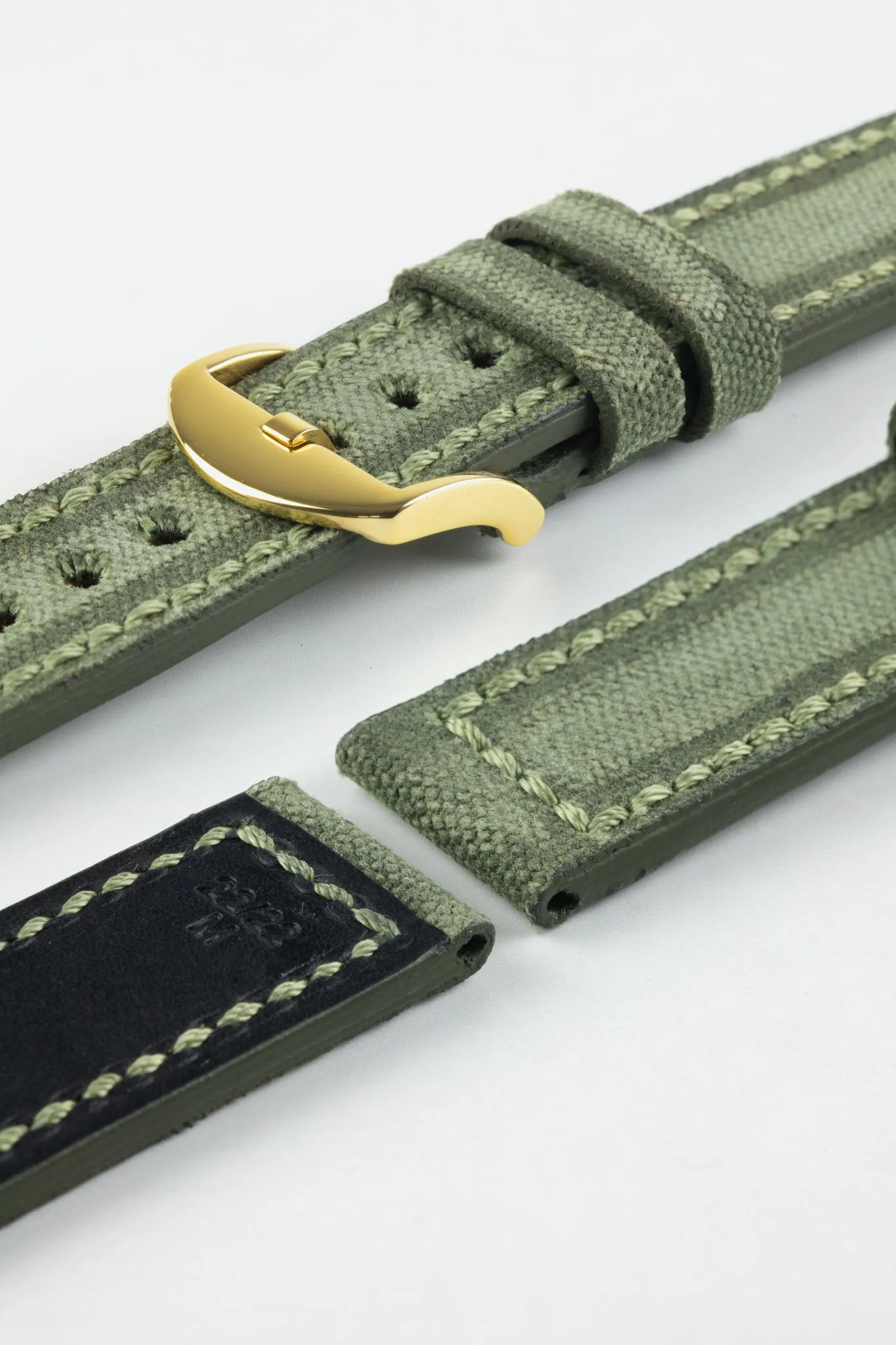 RIOS1931 MARYLAND Genuine Vintage Canvas Watch Strap in OLIVE DRAB