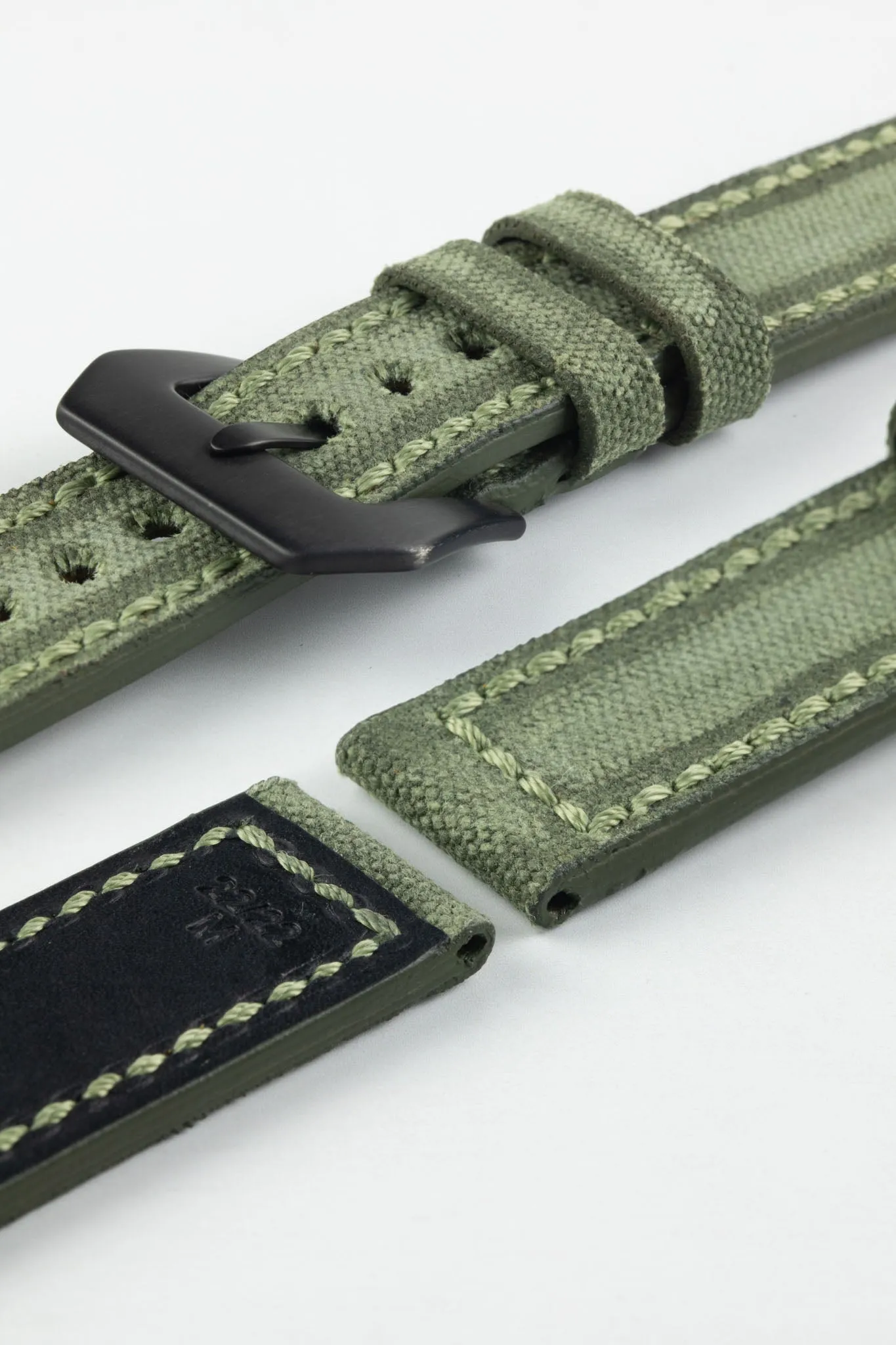 RIOS1931 MARYLAND Genuine Vintage Canvas Watch Strap in OLIVE DRAB