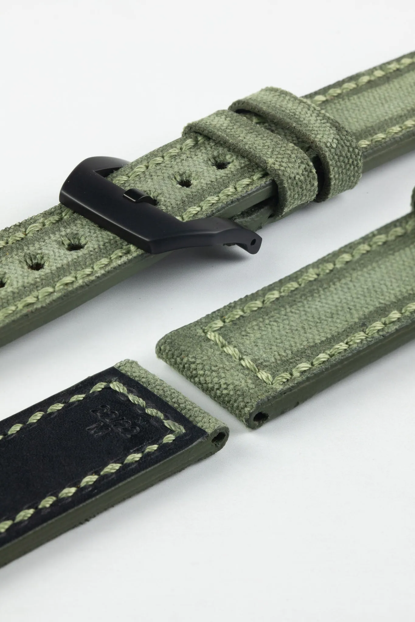 RIOS1931 MARYLAND Genuine Vintage Canvas Watch Strap in OLIVE DRAB