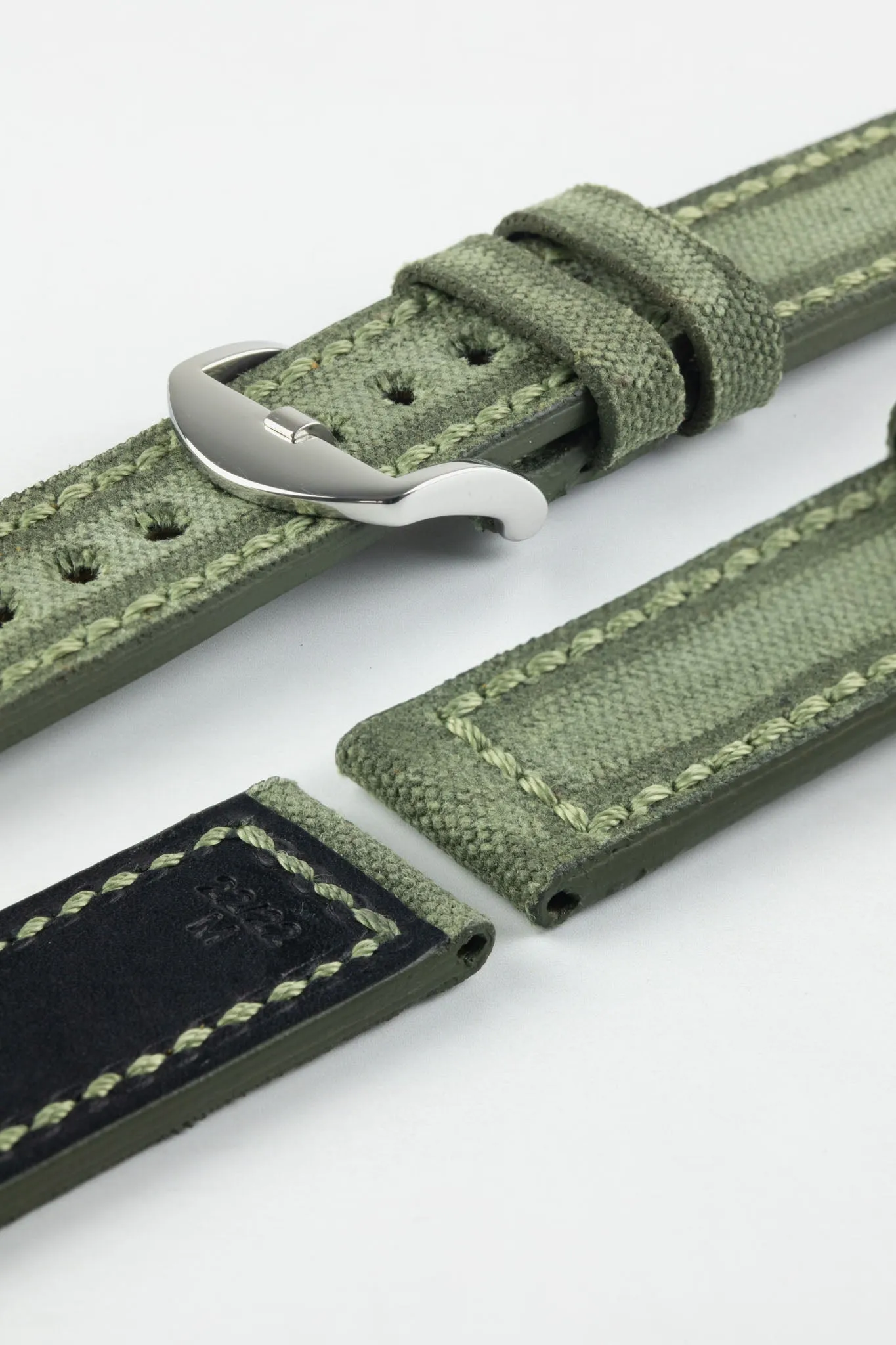 RIOS1931 MARYLAND Genuine Vintage Canvas Watch Strap in OLIVE DRAB