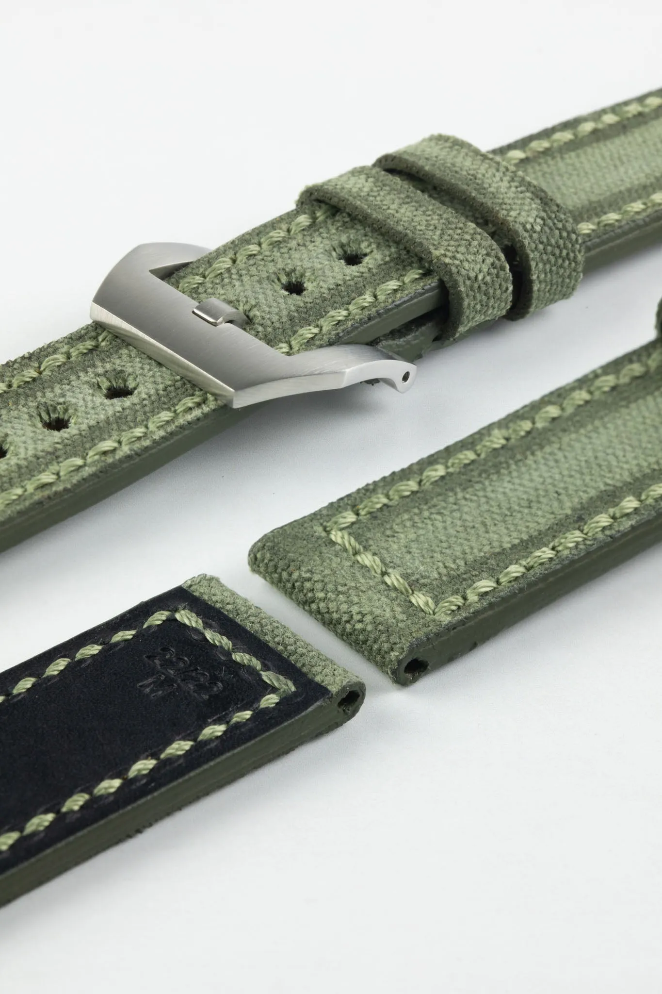 RIOS1931 MARYLAND Genuine Vintage Canvas Watch Strap in OLIVE DRAB