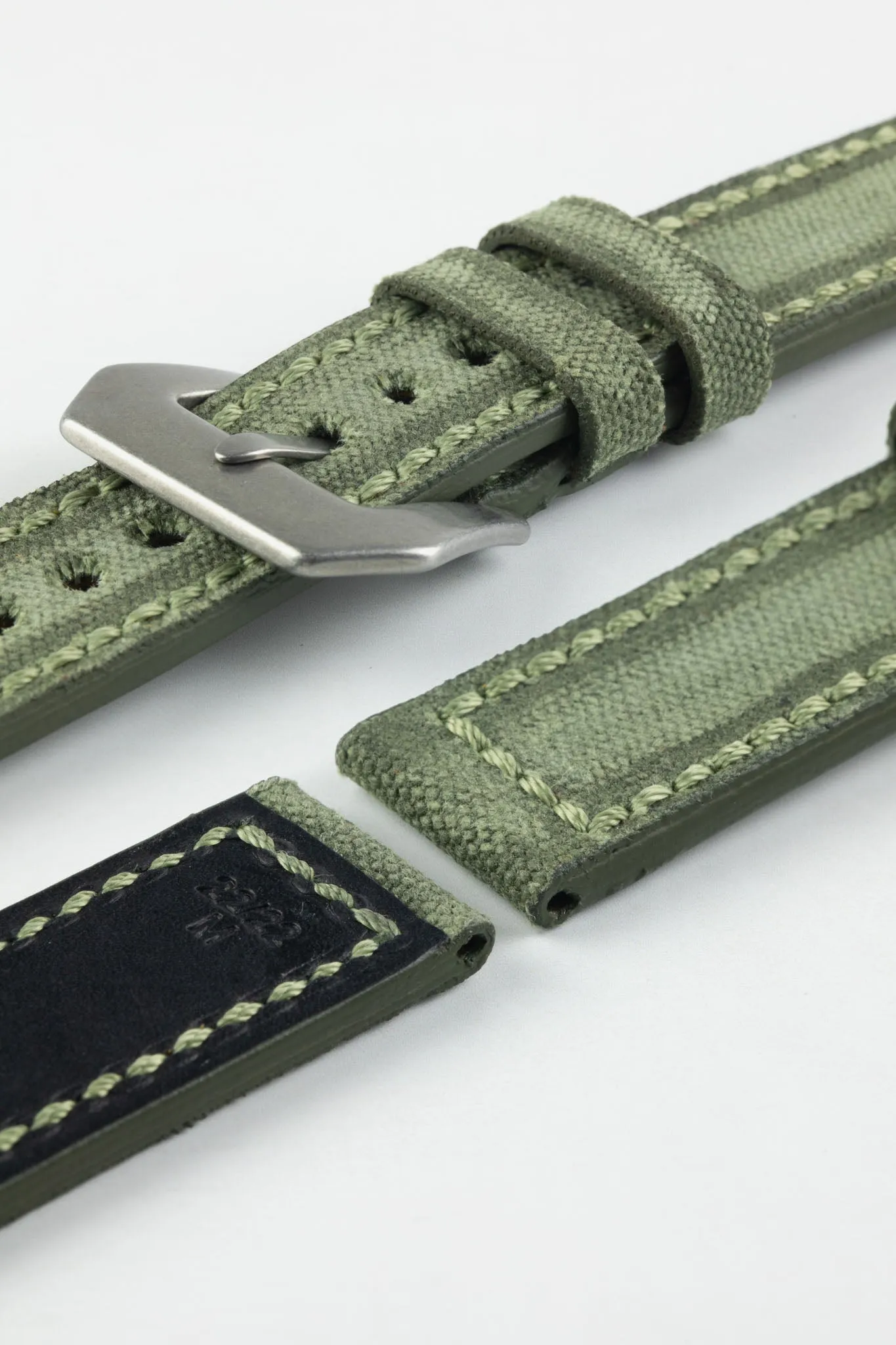 RIOS1931 MARYLAND Genuine Vintage Canvas Watch Strap in OLIVE DRAB