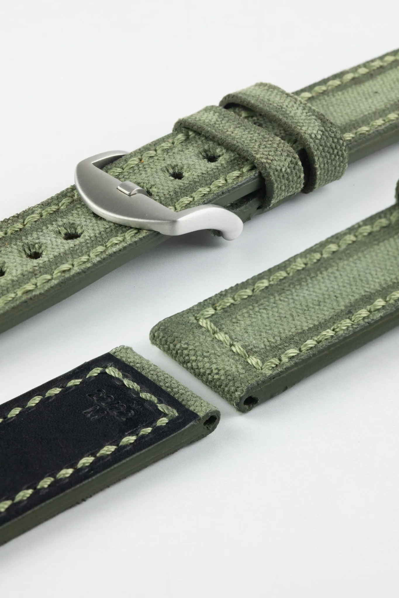 RIOS1931 MARYLAND Genuine Vintage Canvas Watch Strap in OLIVE DRAB