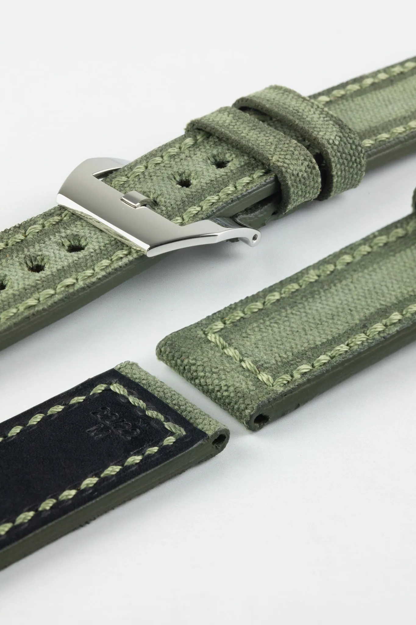 RIOS1931 MARYLAND Genuine Vintage Canvas Watch Strap in OLIVE DRAB