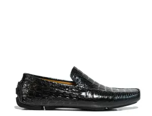 Roberto Serpentini Men's Black Cocco Leather Moccasin 1052 40% OFF