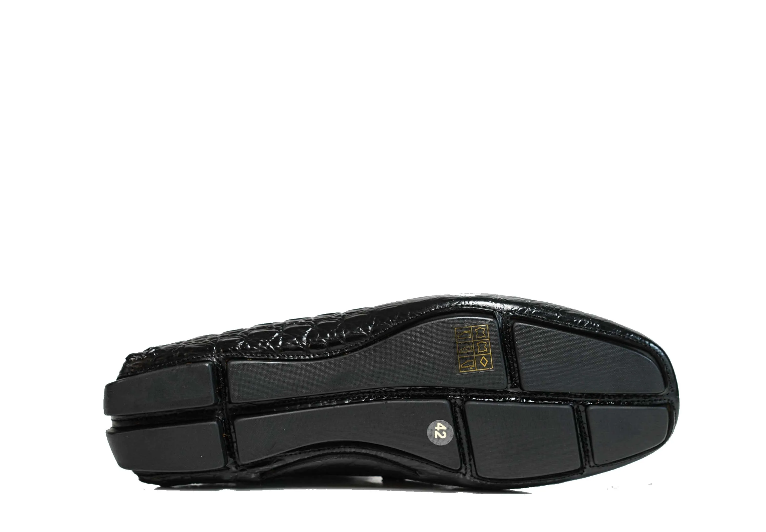 Roberto Serpentini Men's Black Cocco Leather Moccasin 1052 40% OFF