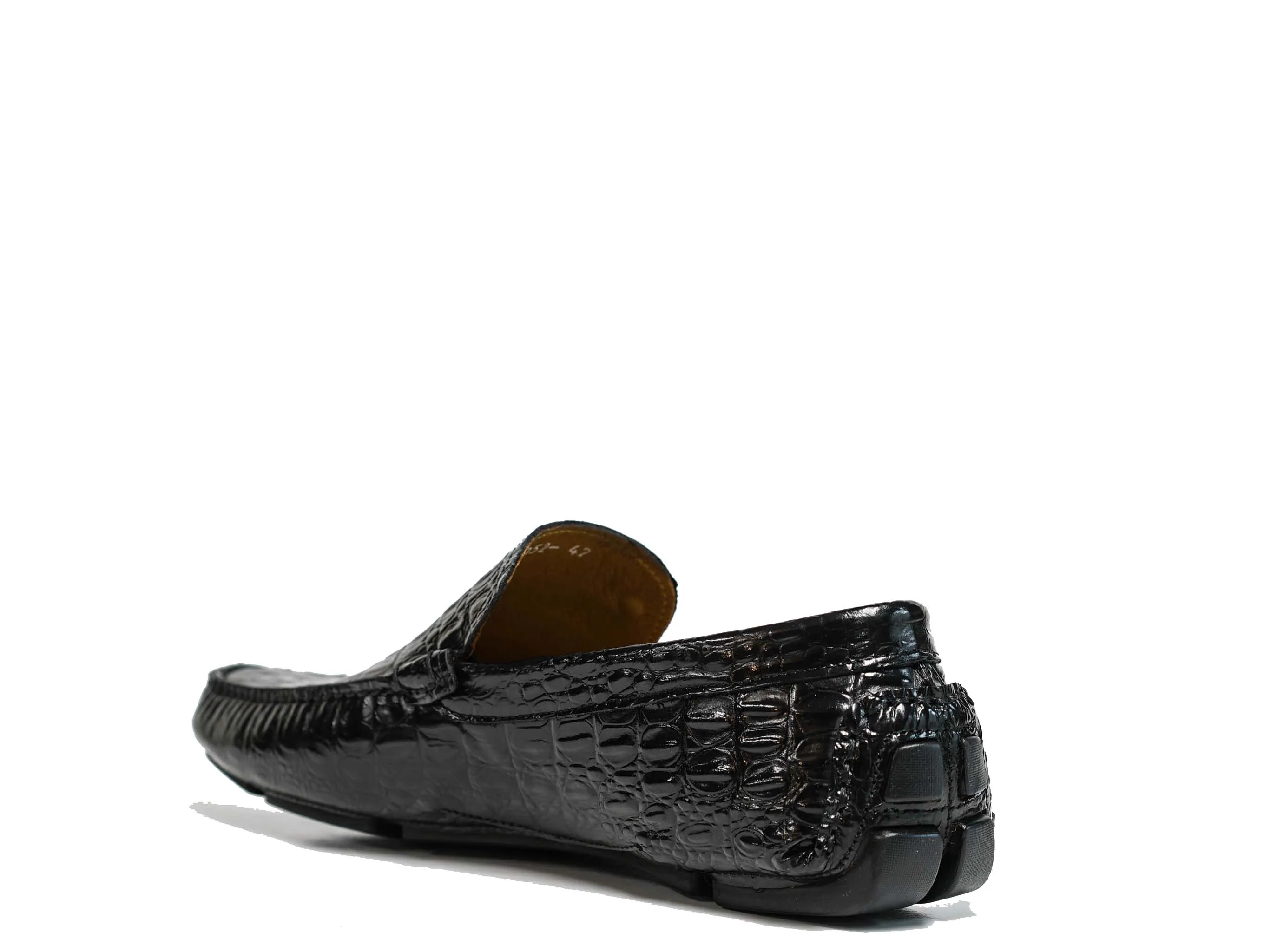 Roberto Serpentini Men's Black Cocco Leather Moccasin 1052 40% OFF