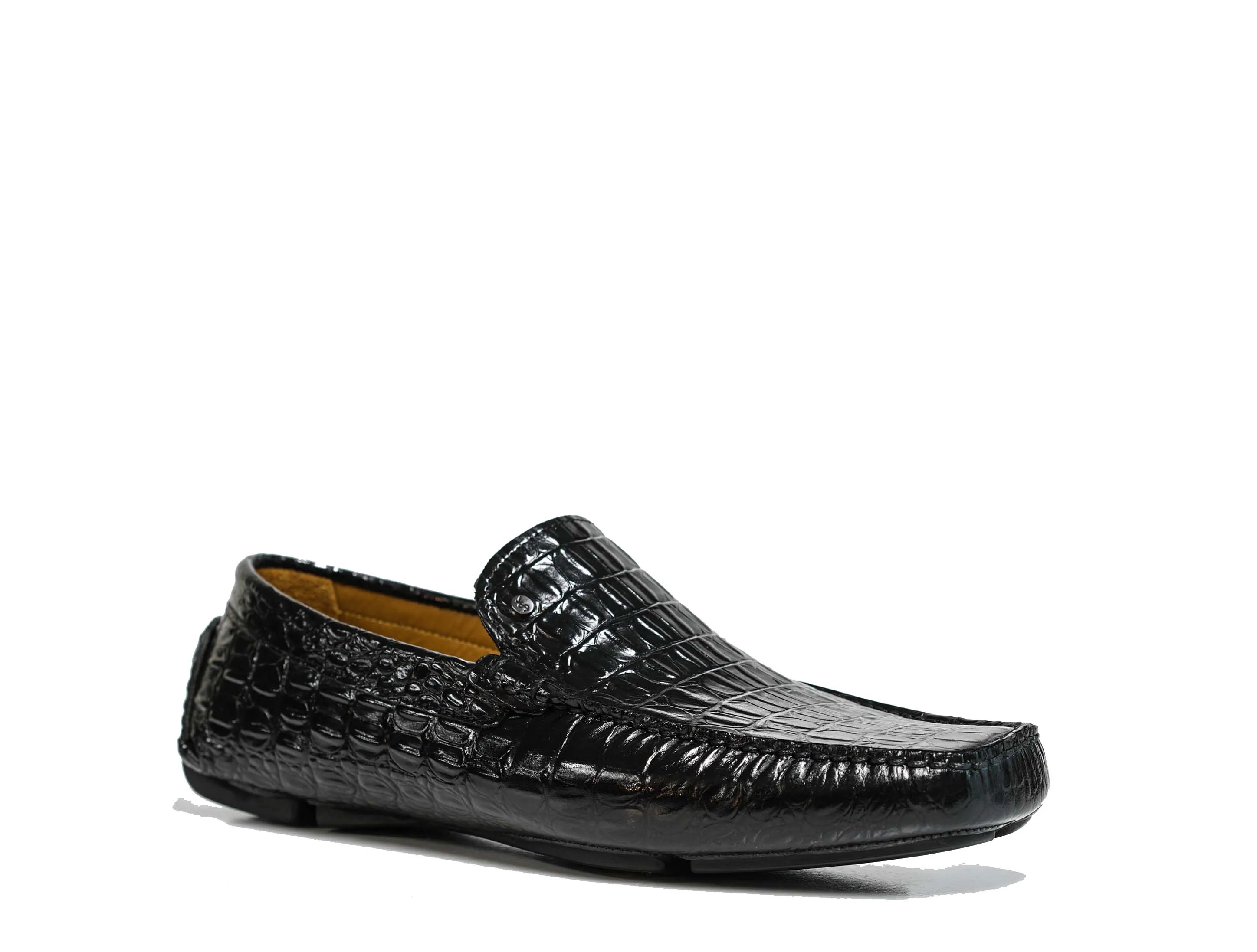 Roberto Serpentini Men's Black Cocco Leather Moccasin 1052 40% OFF