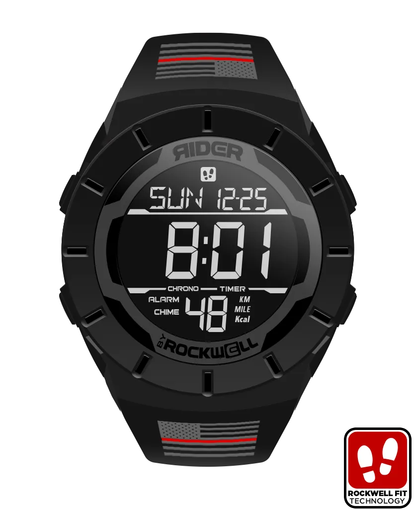 ROCKWELL THE COLISEUM FIT WATCH THIN RED LINE FREEDOM PHANTOM BLACK