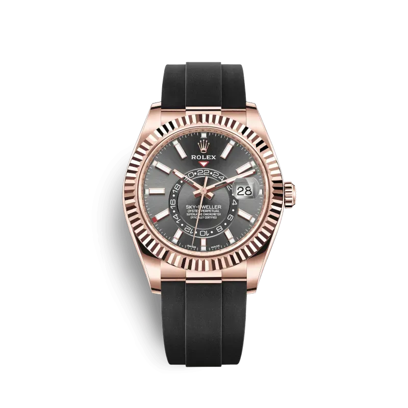 Rolex 326235 Sky-Dweller Rose Gold Dark Rhodium Dial Oysterflex