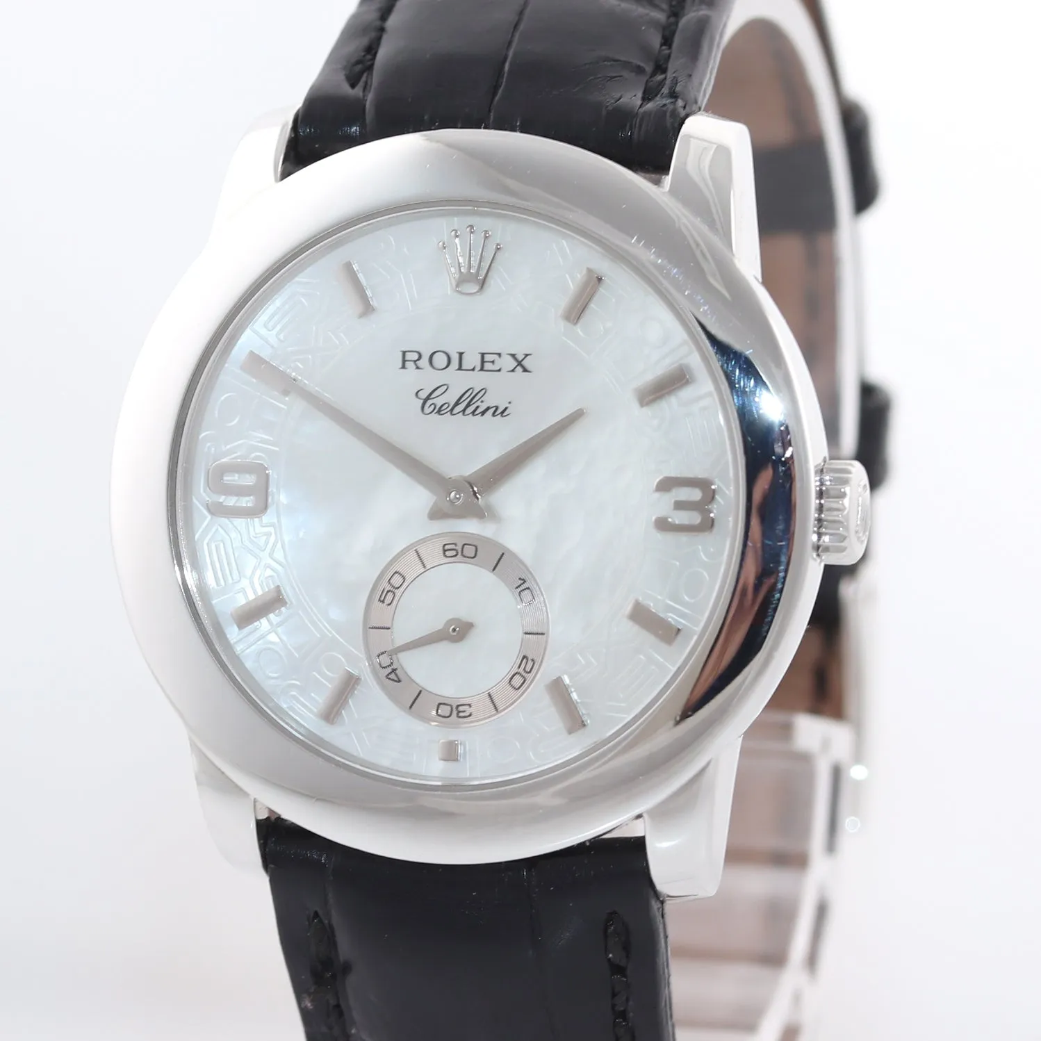 Rolex Cellini Cellinium 35mm Platinum MOP Mother of Pearl Dial Manual 5240 Watch
