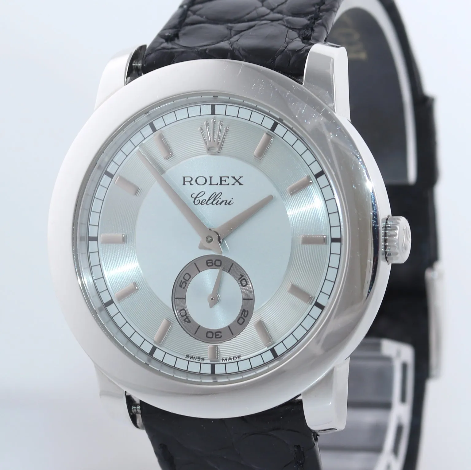 Rolex Cellini Cellinium 38mm Platinum Glacier Dial Manual 5241 Watch Box