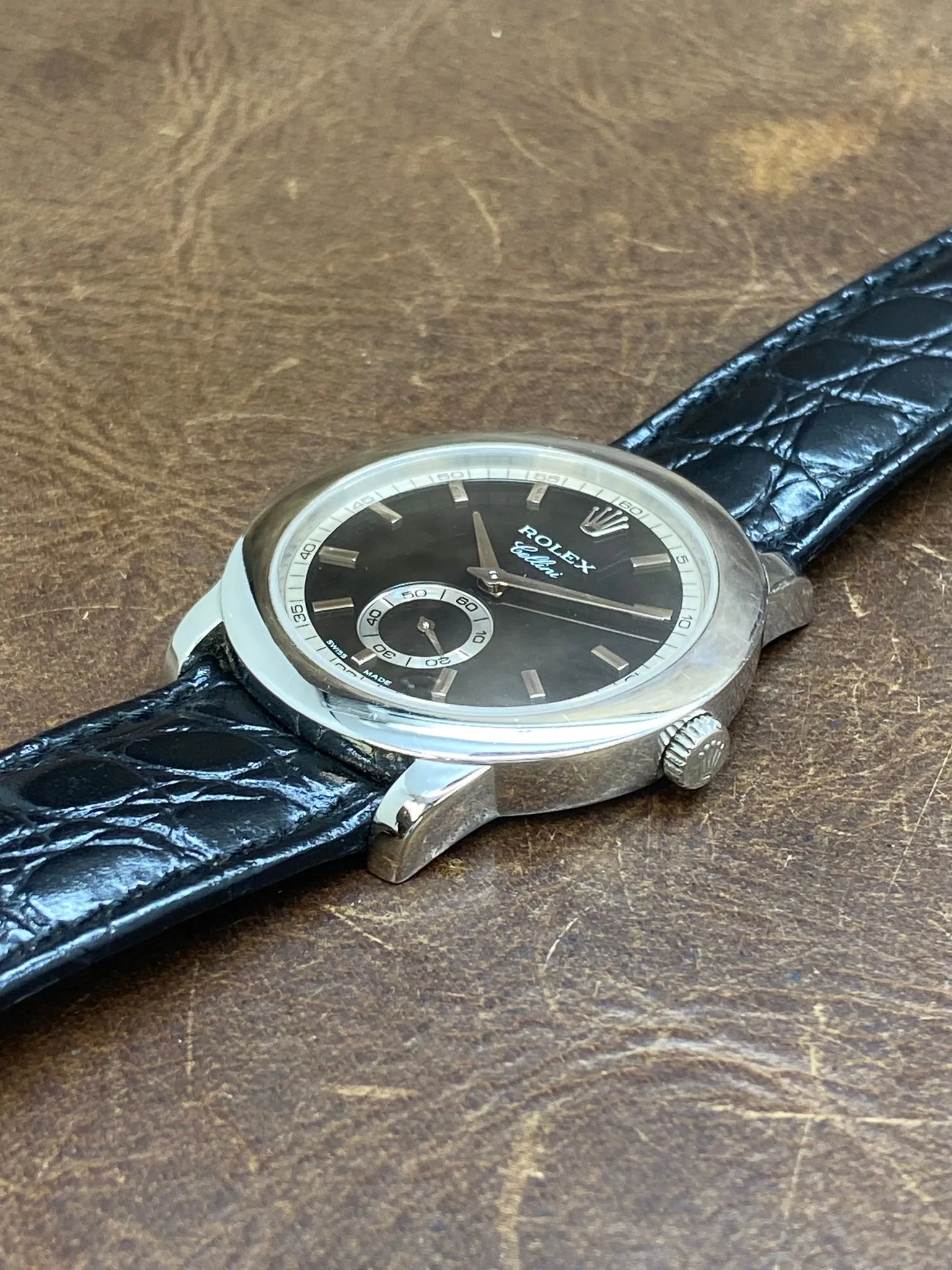 Rolex Cellini Platinum 38mm 5241 Black Dial Hand Wind Watch