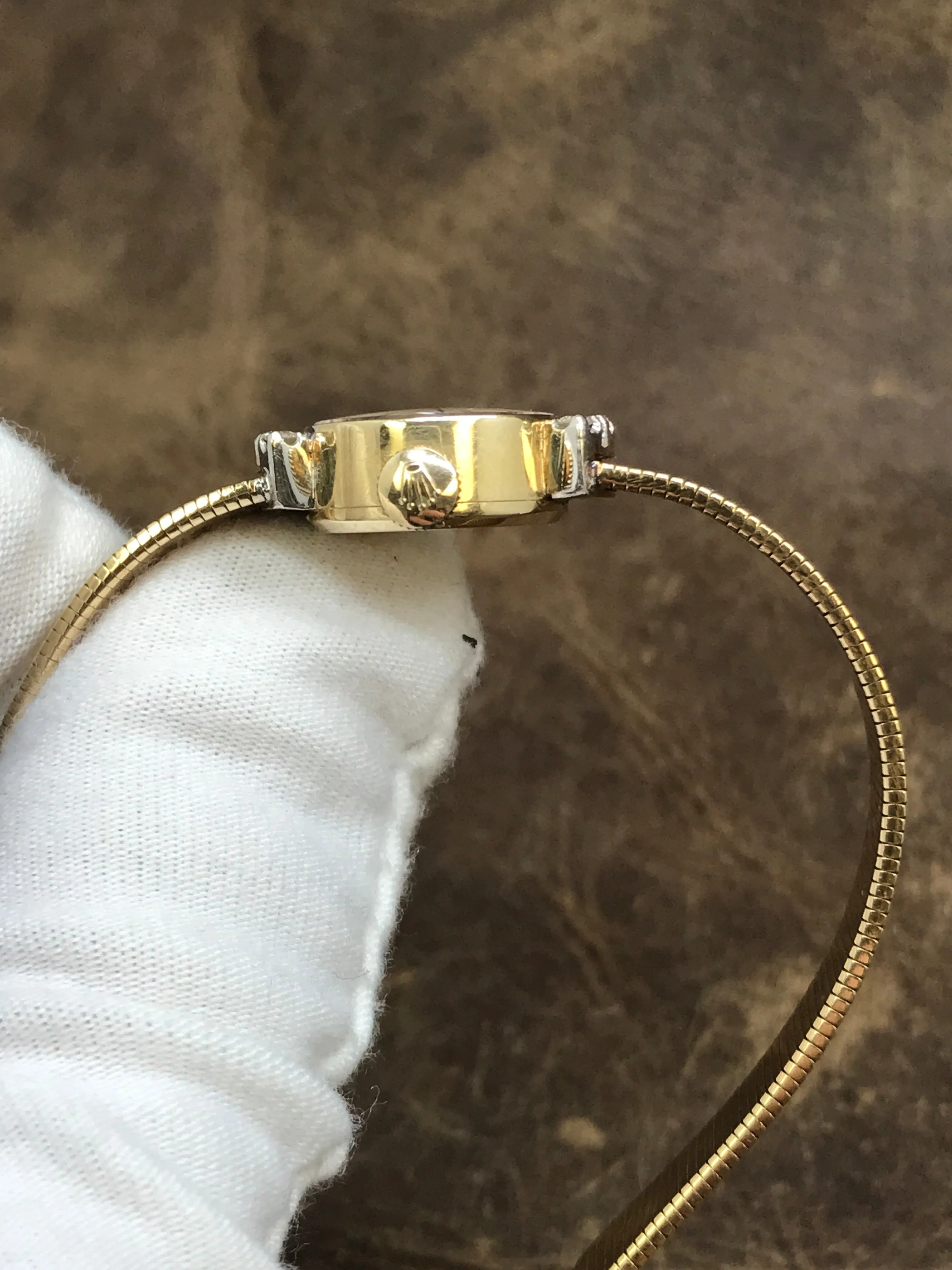 Rolex Cocktail Vintage 14k Champagne Dial Manual Wind Women's Watch