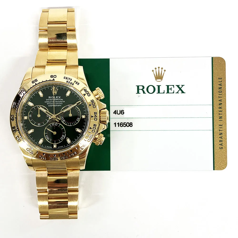 Rolex Cosmograph Daytona 116508 Green Dial Aug 2018