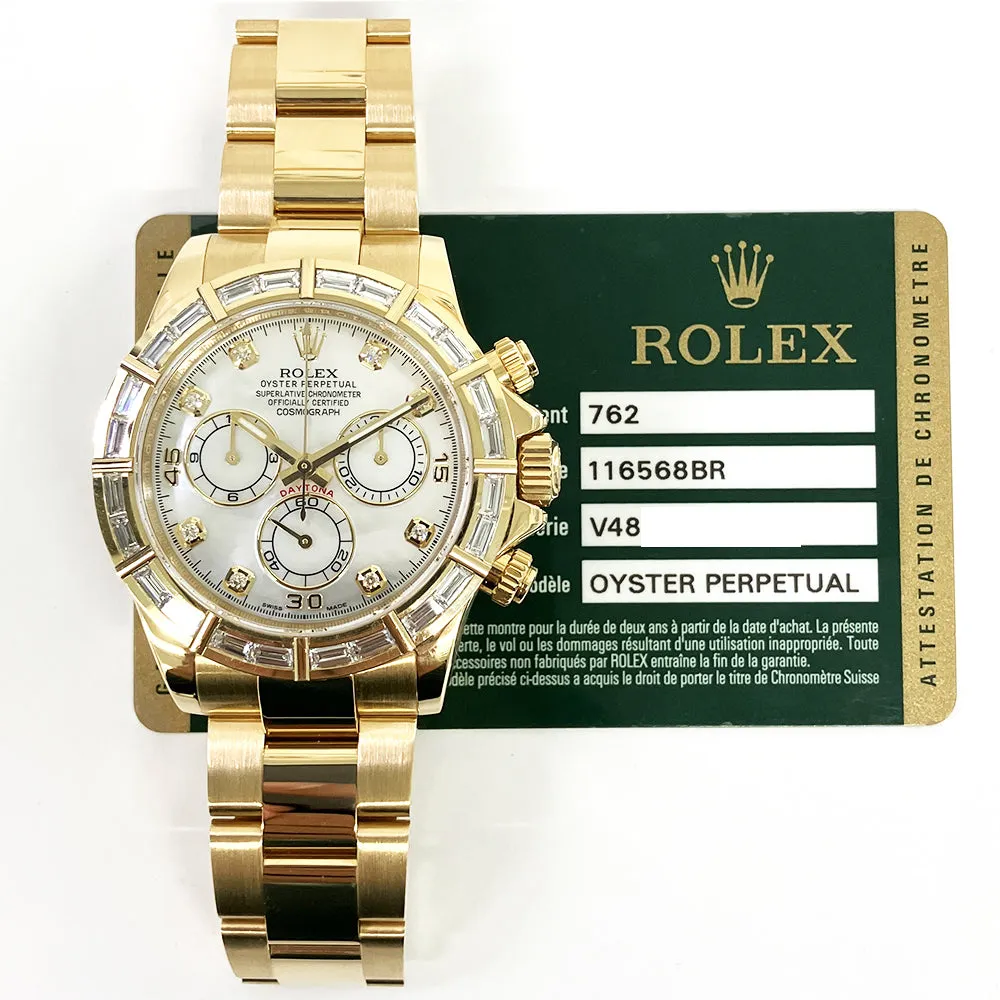 Rolex Cosmograph Daytona 116568BR White MOP Diamond Dial Sep 2011