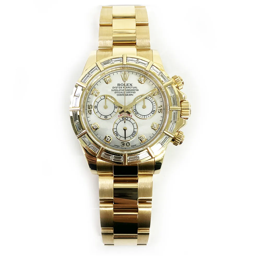 Rolex Cosmograph Daytona 116568BR White MOP Diamond Dial Sep 2011