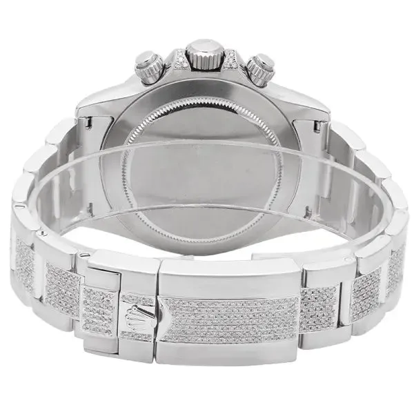 Rolex Cosmograph Daytona in Steel Diamond Set with Rainbow Diamond Bezel 116520