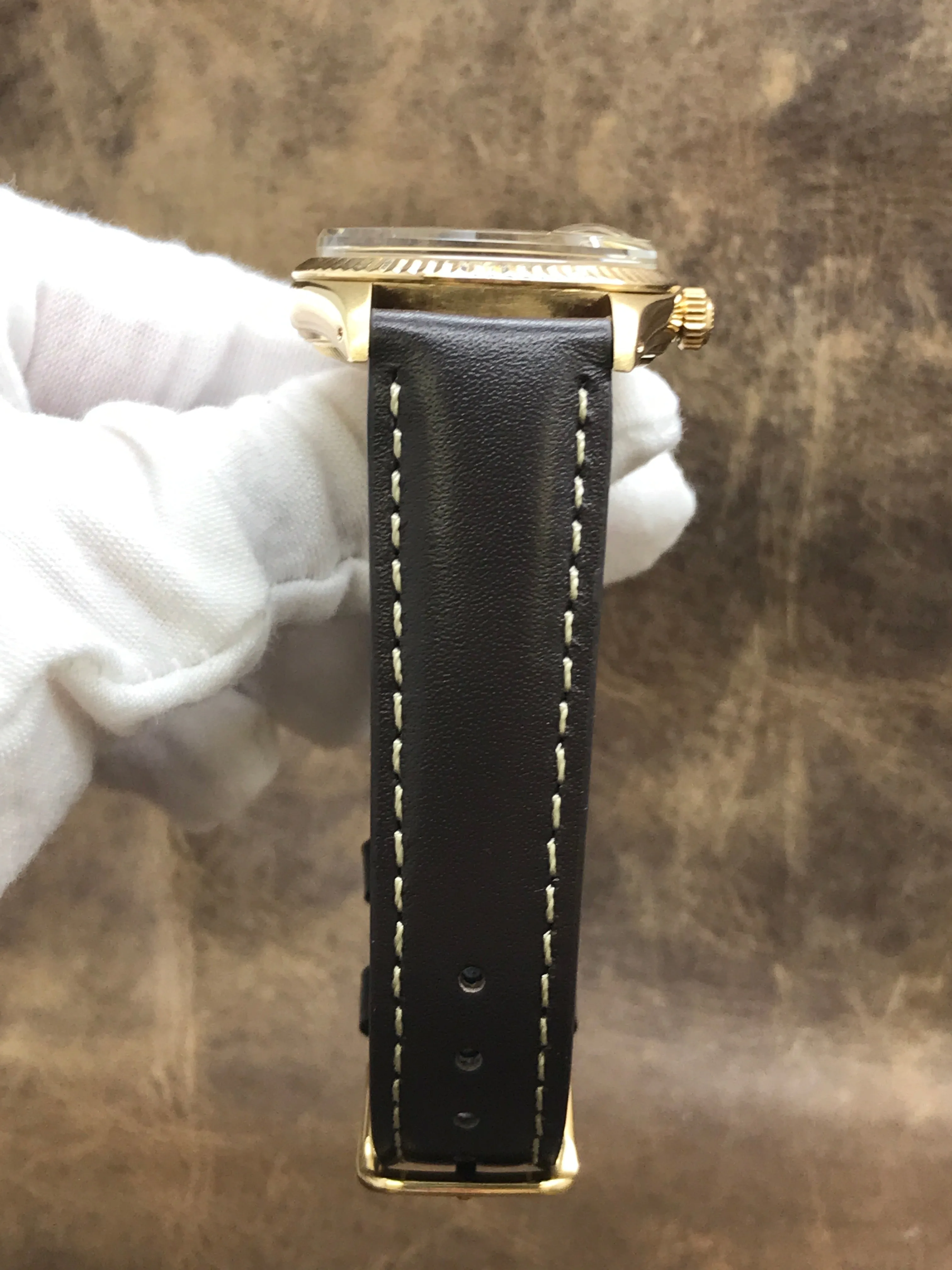 Rolex Date 15037 Gold Dial Automatic Watch