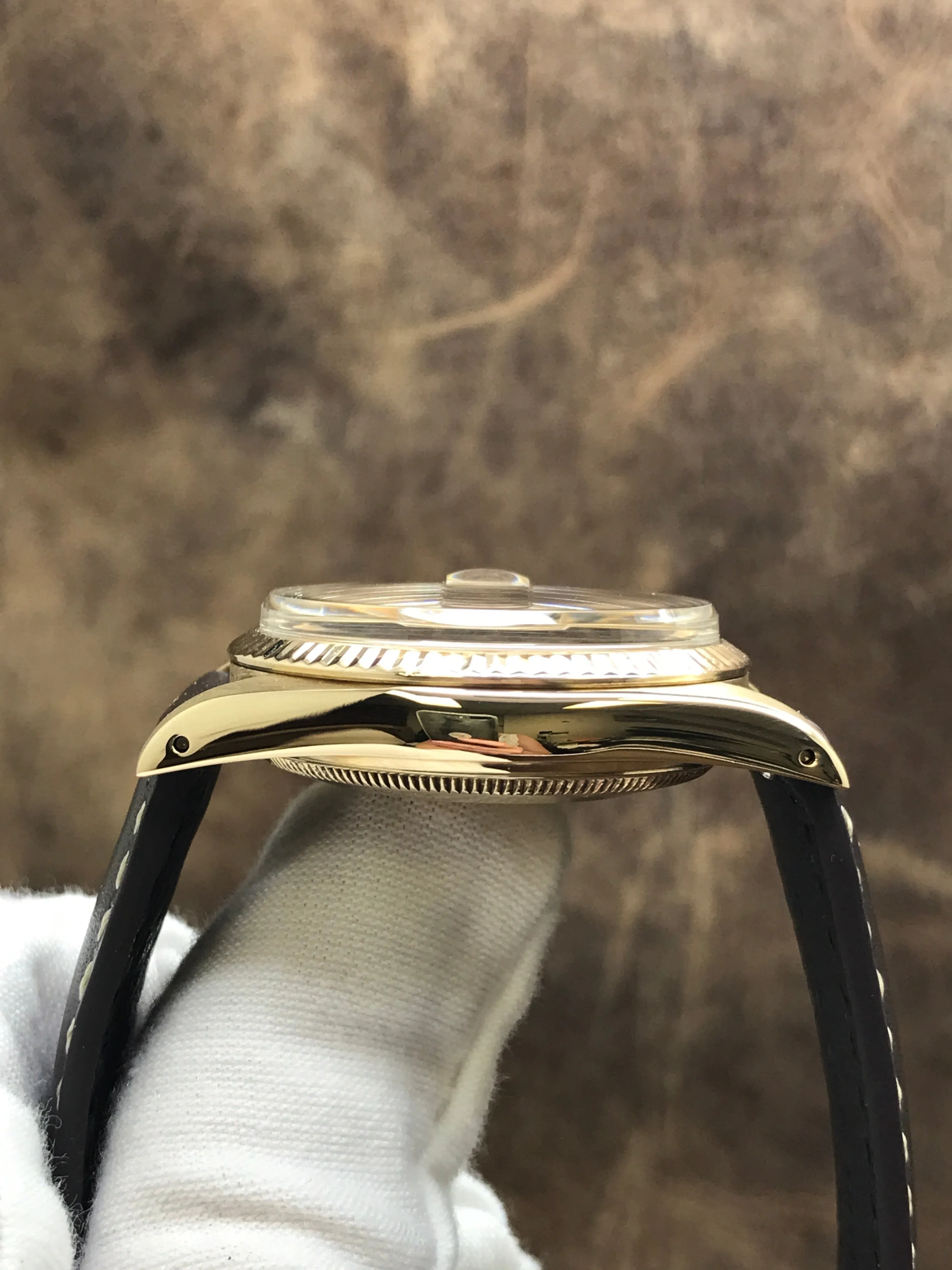 Rolex Date 15037 Gold Dial Automatic Watch