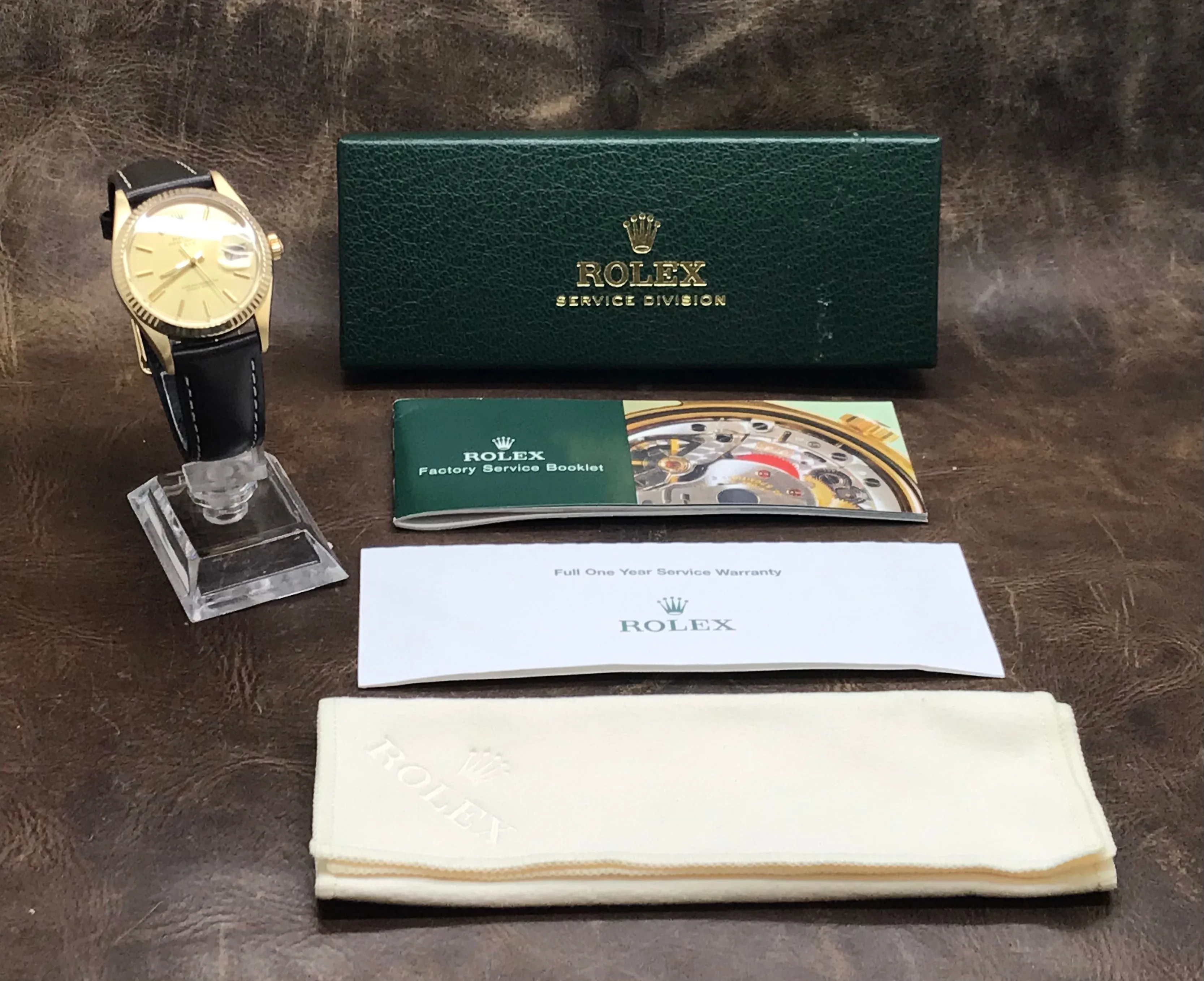 Rolex Date 15037 Gold Dial Automatic Watch