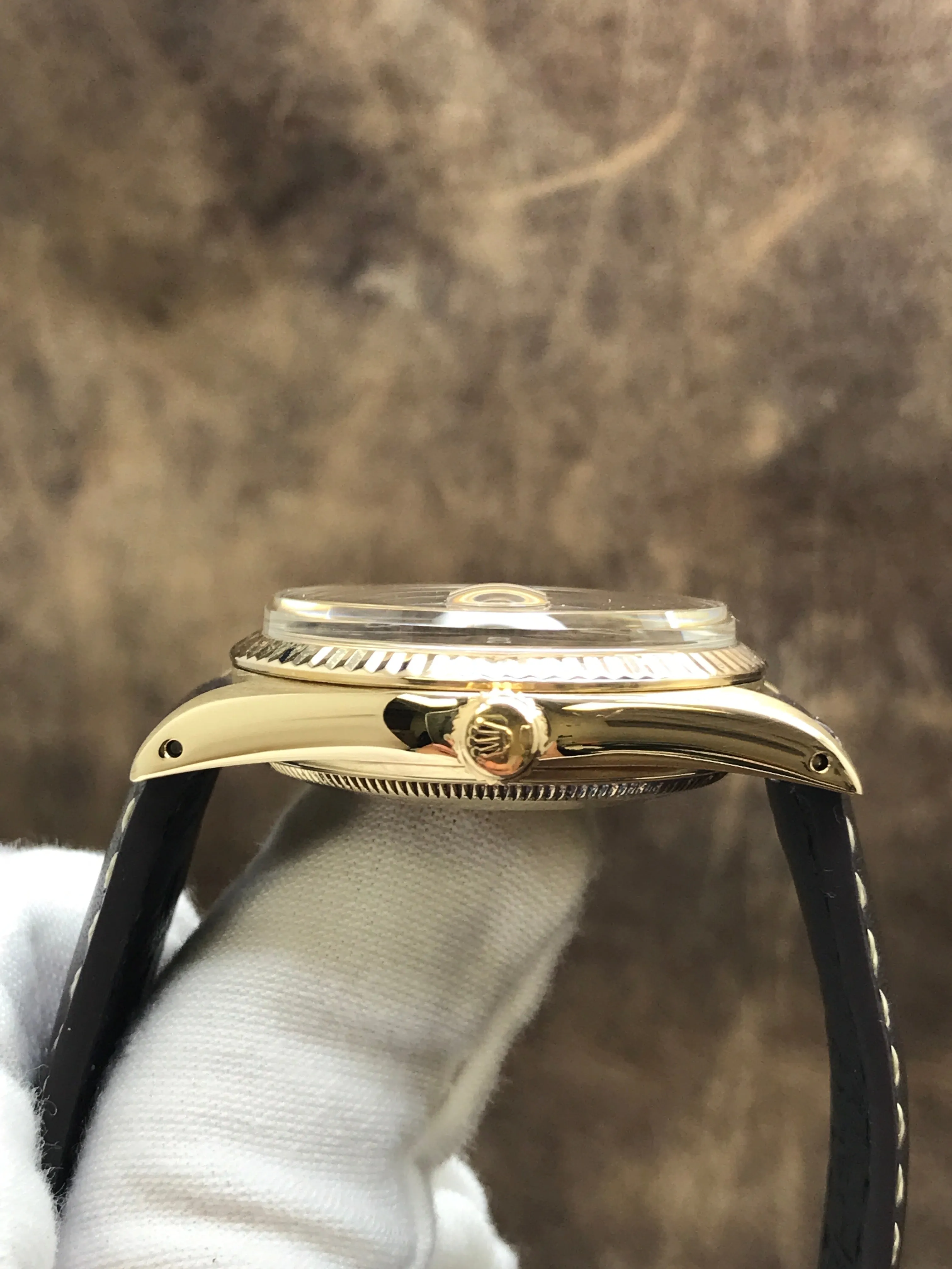 Rolex Date 15037 Gold Dial Automatic Watch