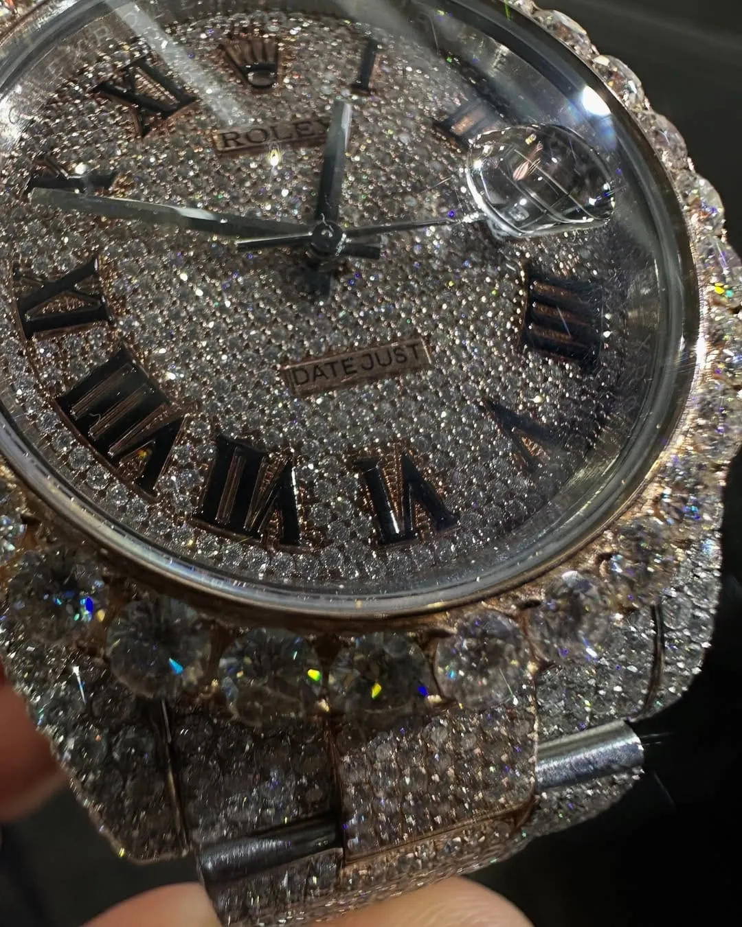 Rolex Date-Just Moissanite Diamond Watch  W 199