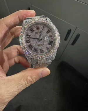 Rolex Date-Just Moissanite Diamond Watch  W 199