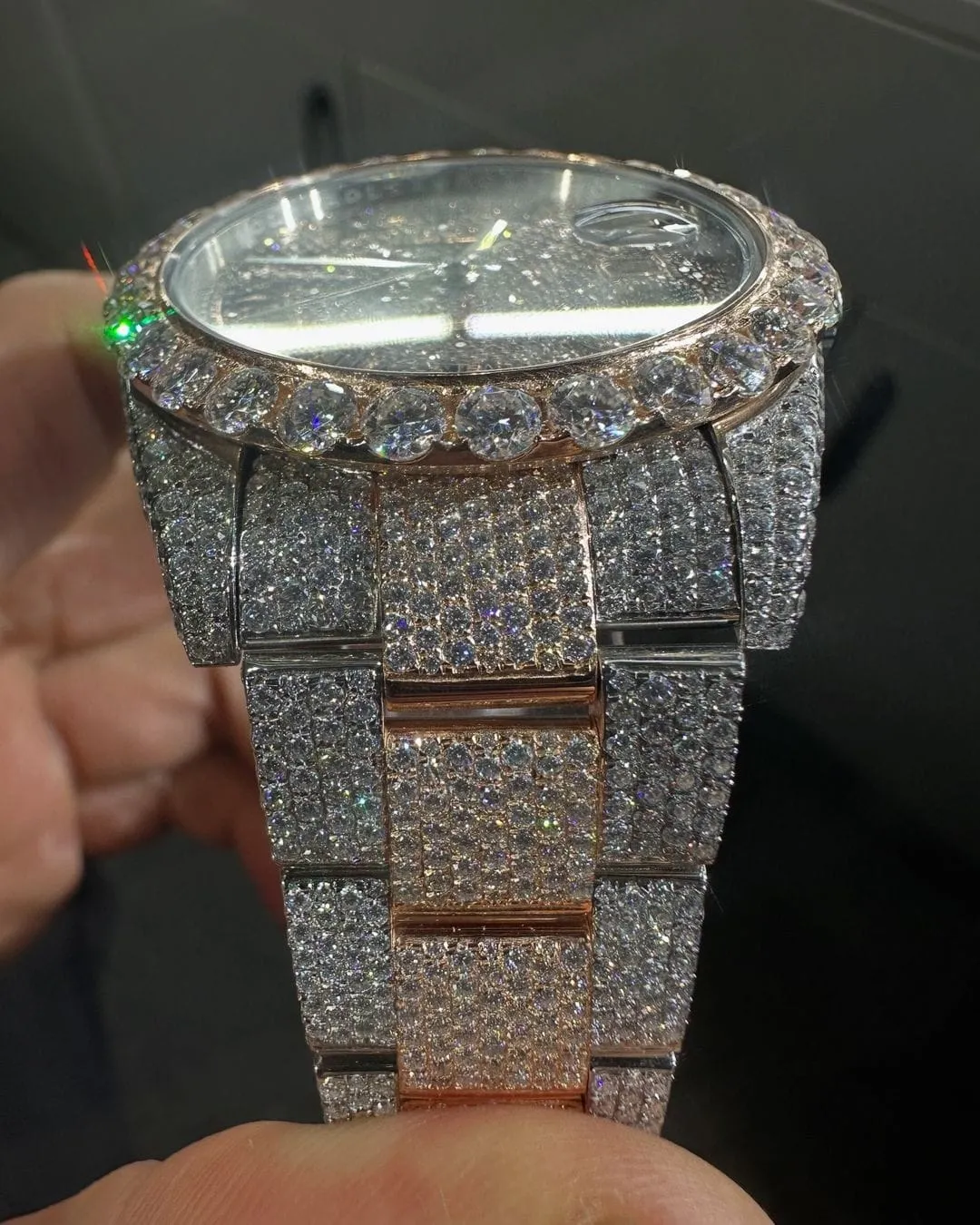 Rolex Date-Just Moissanite Diamond Watch  W 199