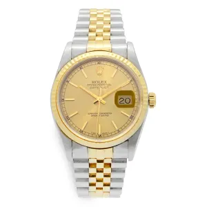 Rolex Datejust 16233 Champagne Dial Automatic Watch