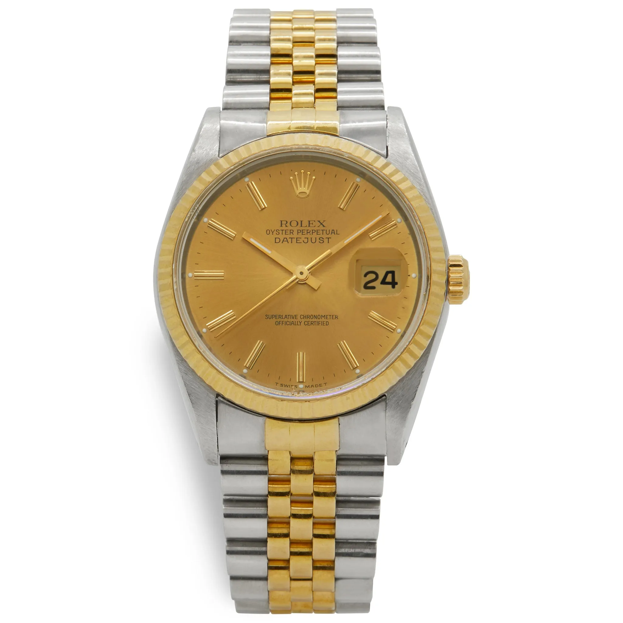 Rolex Datejust 16233 Gold Dial Automatic Watch