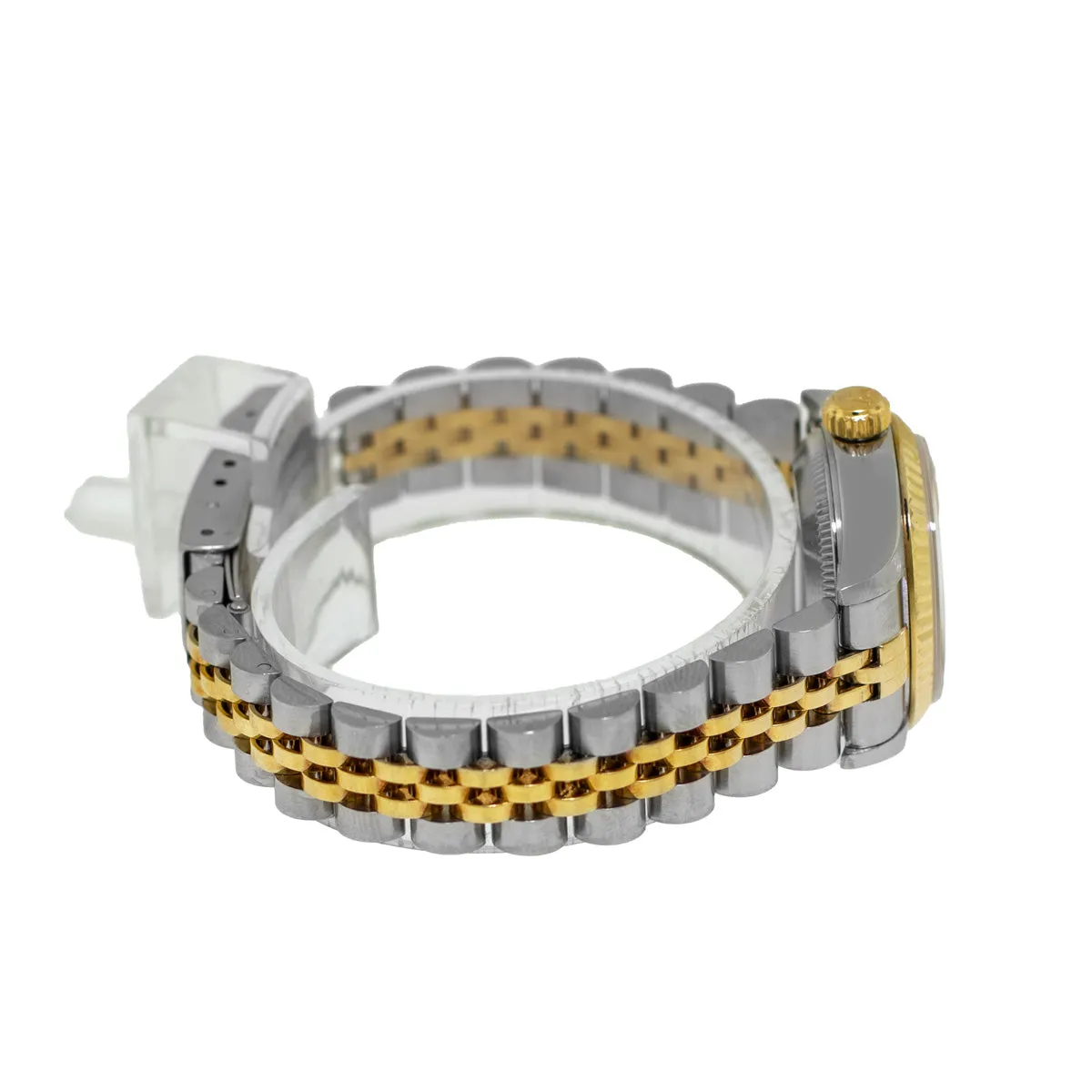 Rolex Datejust 26mm Yellow Gold Steel Champagne Diamond Dial & Fluted Bezel 69173