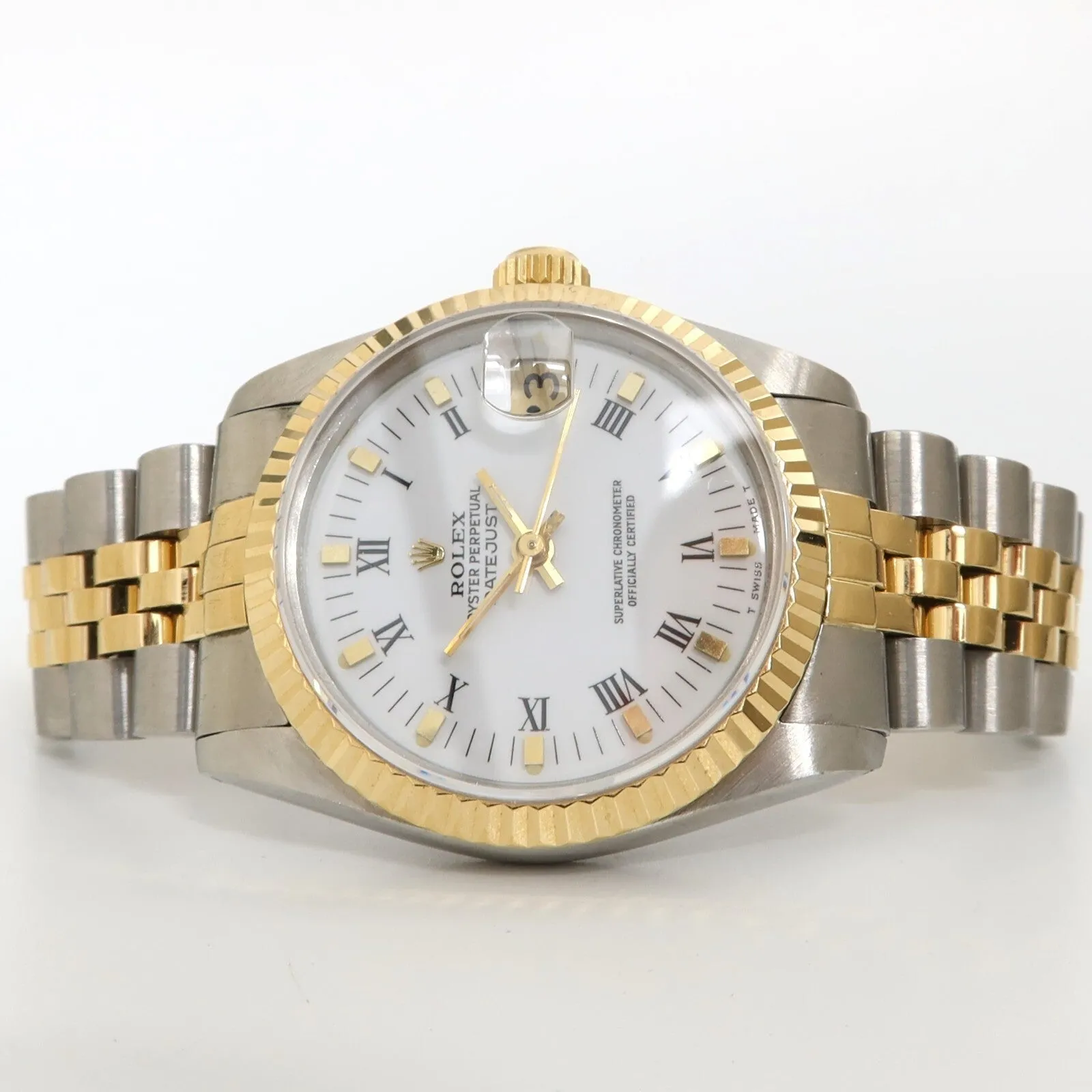 Rolex Datejust 31 18kt Yellow Gold & Stainless Steel White Dial Jubilee 68273