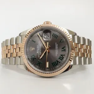 Rolex Datejust 36 18kt Rose Gold & Stainless Steel Wimbledon Dial Jubilee 126231