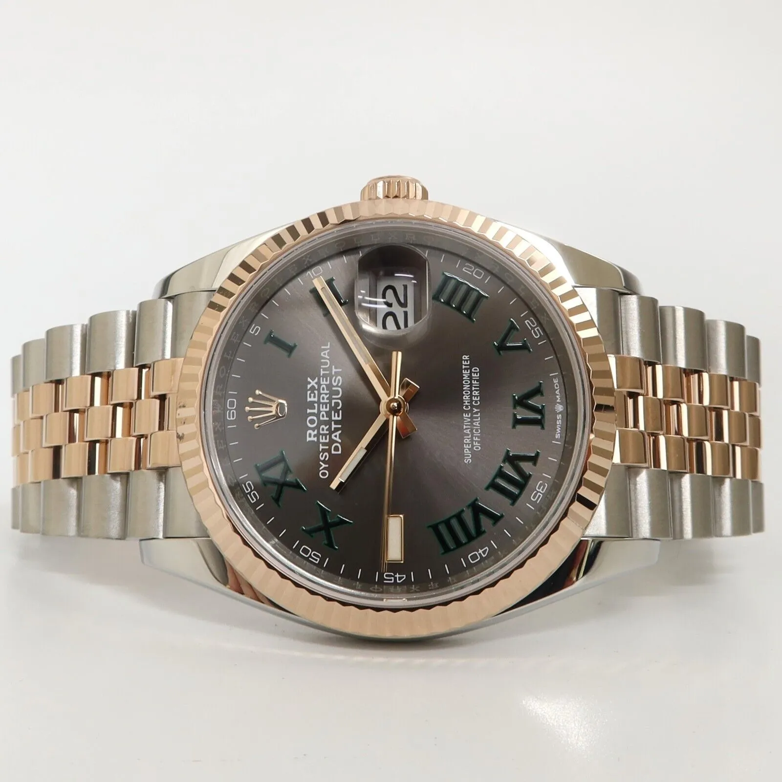 Rolex Datejust 36 18kt Rose Gold & Stainless Steel Wimbledon Dial Jubilee 126231