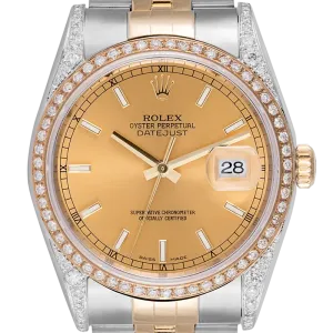 Rolex Datejust 36 Bi-Metal Jubilee Diamond Set Custom Watch 116203