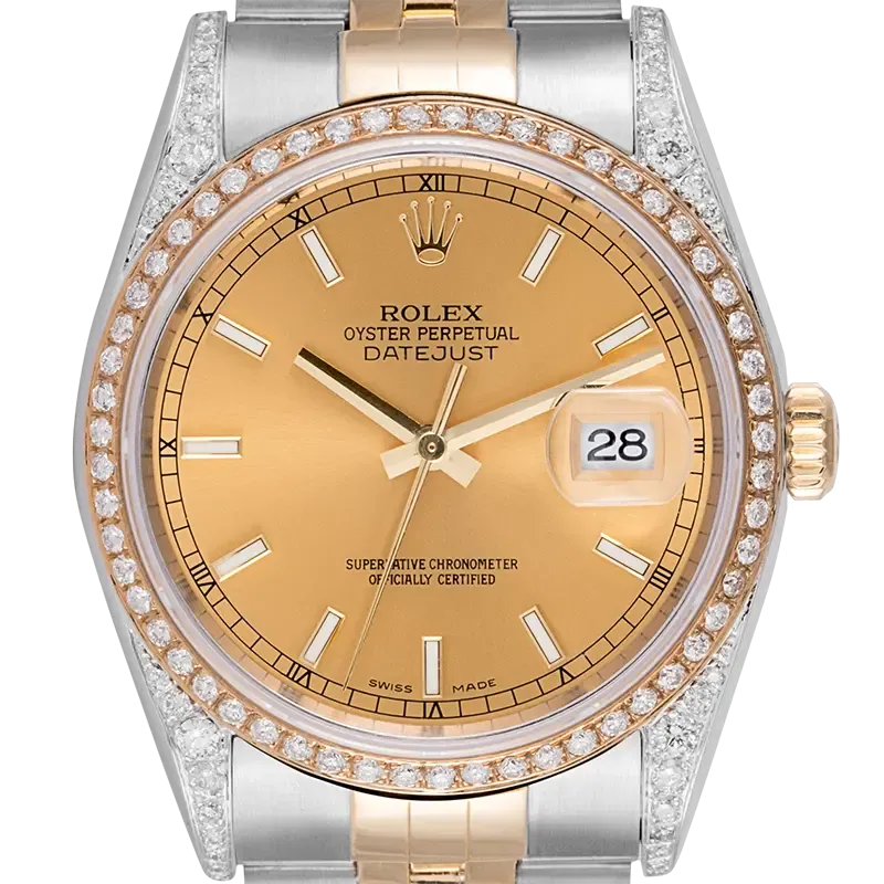 Rolex Datejust 36 Bi-Metal Jubilee Diamond Set Custom Watch 116203