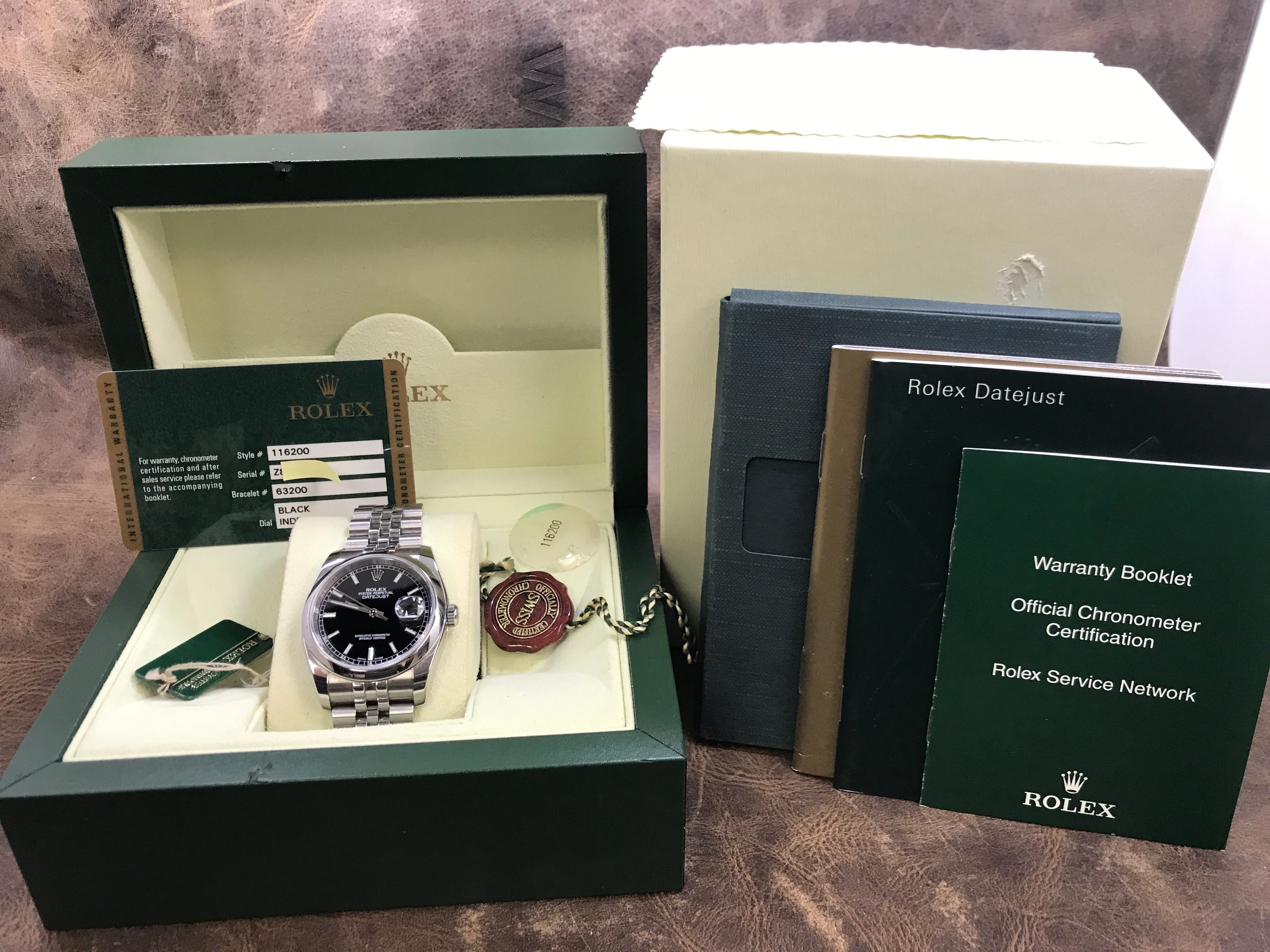 Rolex Datejust 36mm 116200 Black Dial Automatic Watch
