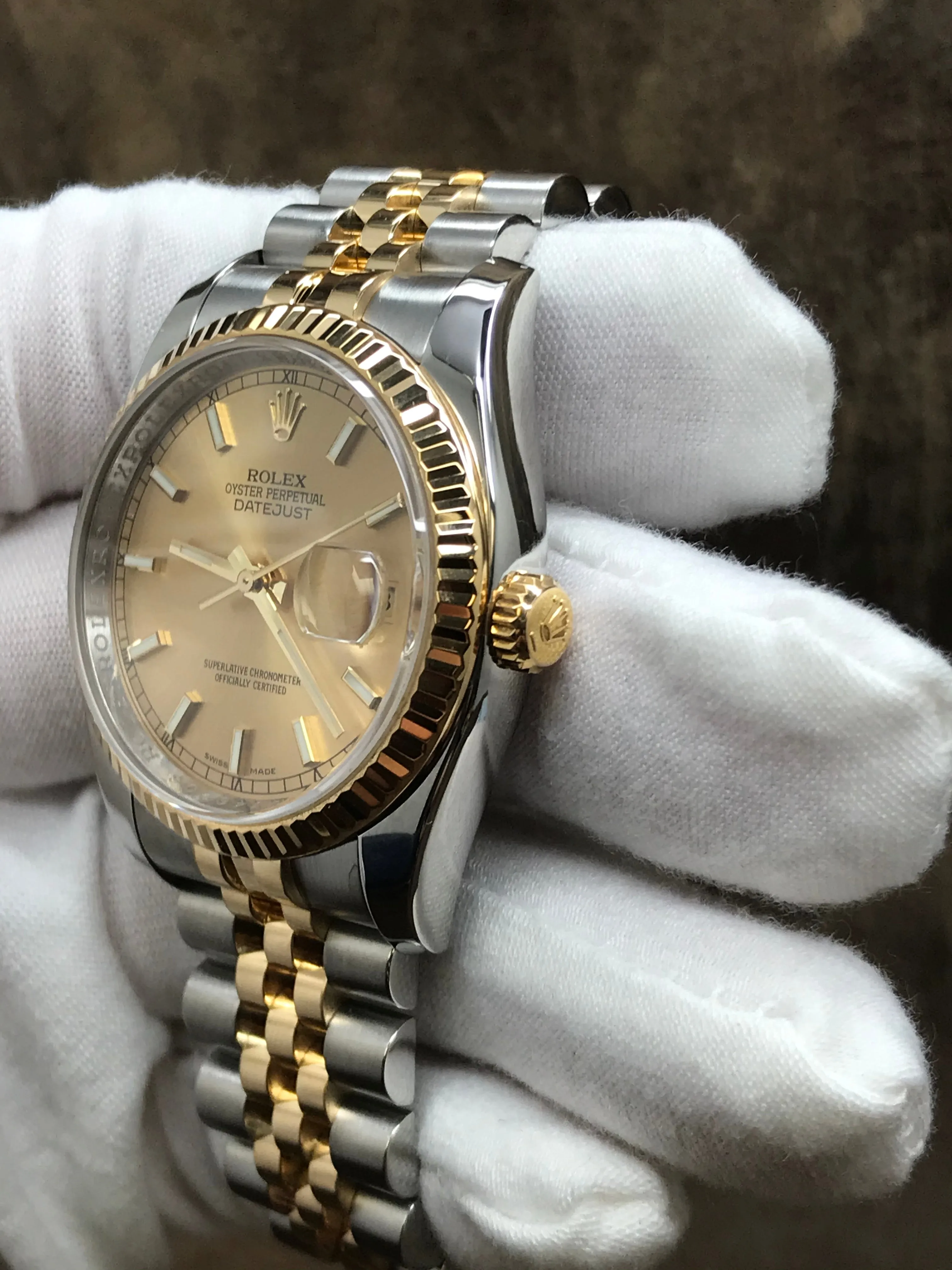 Rolex Datejust 36mm 116233 Champagne Dial Automatic Watch