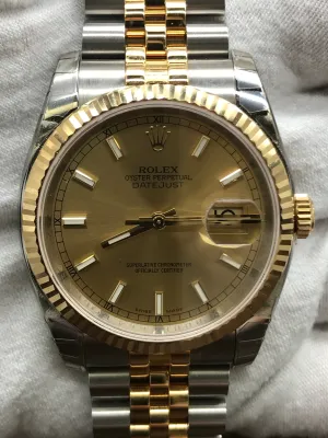 Rolex Datejust 36mm 116233 Champagne Dial Automatic Watch